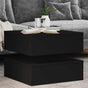 Coffee Table with LED Lights Black 50x50x40 cm