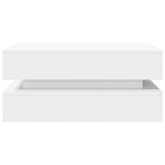 Coffee Table with LED Lights White 90x50x40 cm