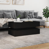 Coffee Table with LED Lights Black 90x50x40 cm - Top-Down View