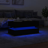 Coffee Table with LED Lights Black 90x50x40 cm - 45-Degree Angle