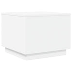 Coffee Table with LED Lights White 50x50x40 cm