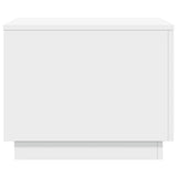 Coffee Table with LED Lights White 50x50x40 cm