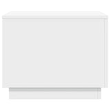 Coffee Table with LED Lights White 50x50x40 cm - Close-Up Angle