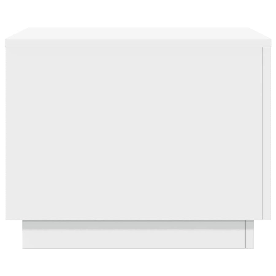 Coffee Table with LED Lights White 50x50x40 cm