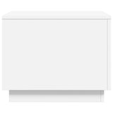 Coffee Table with LED Lights White 50x50x40 cm