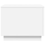 Coffee Table with LED Lights White 50x50x40 cm - Low Angle