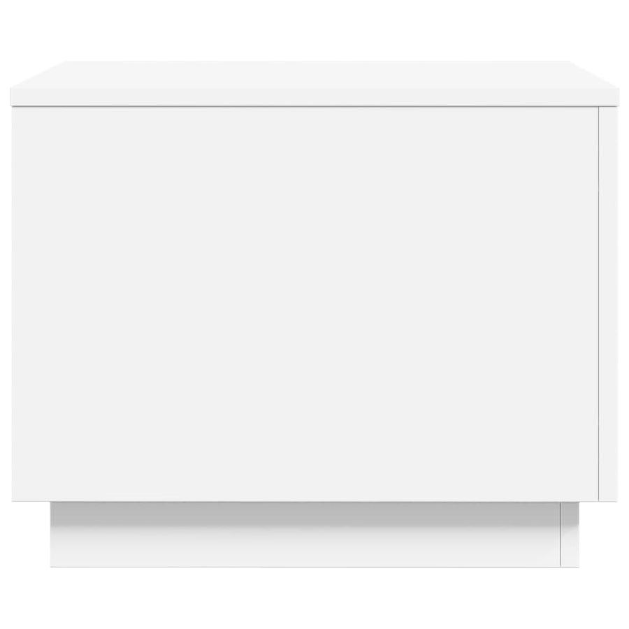 Coffee Table with LED Lights White 50x50x40 cm