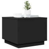 Coffee Table with LED Lights Black 50x50x40 cm - Rear View