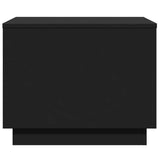 Coffee Table with LED Lights Black 50x50x40 cm - Close-Up Angle