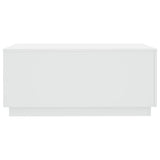 Coffee Table with LED Lights White 90x50x40 cm
