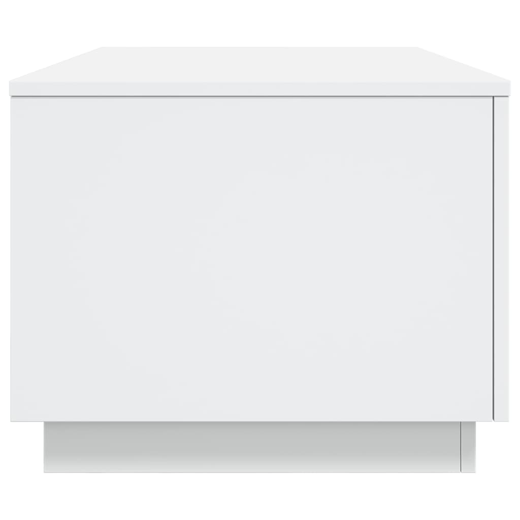 Coffee Table with LED Lights White 90x50x40 cm