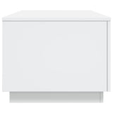 Coffee Table with LED Lights White 90x50x40 cm - Low Angle