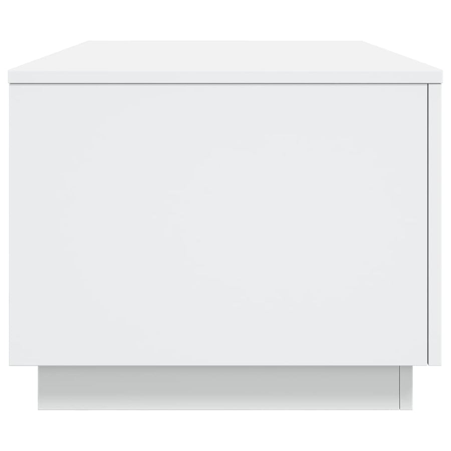 Coffee Table with LED Lights White 90x50x40 cm