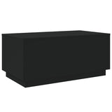 Coffee Table with LED Lights Black 90x50x40 cm - Side View