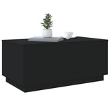 Coffee Table with LED Lights Black 90x50x40 cm - Rear View