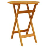Folding Garden Table Ø60x75 cm Solid Wood Acacia - Front View