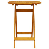 Folding Garden Table Ø60x75 cm Solid Wood Acacia - Top-Down View