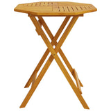Folding Garden Table Ø60x75 cm Solid Wood Acacia - 45-Degree Angle