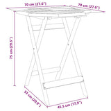 Folding Garden Table ?0x75 cm Solid Wood Acacia