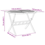Folding Garden Table Ø110x75 cm Solid Wood Acacia - Extra Image