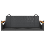 Swing Bench Black 109x62x40 cm Poly Rattan - Top-Down View