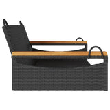 Swing Bench Black 109x62x40 cm Poly Rattan - 45-Degree Angle
