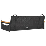 Swing Bench Black 109x62x40 cm Poly Rattan - Rear View