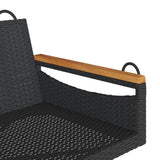 Swing Bench Black 109x62x40 cm Poly Rattan - Close-Up Angle