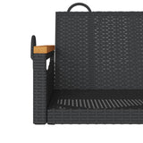 Swing Bench Black 109x62x40 cm Poly Rattan - Low Angle