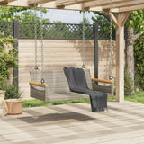 Swing Bench Grey 109x62x40 cm Poly Rattan