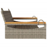 Swing Bench Grey 109x62x40 cm Poly Rattan - 45-Degree Angle