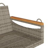 Swing Bench Grey 109x62x40 cm Poly Rattan - Close-Up Angle