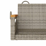 Swing Bench Grey 109x62x40 cm Poly Rattan - Low Angle