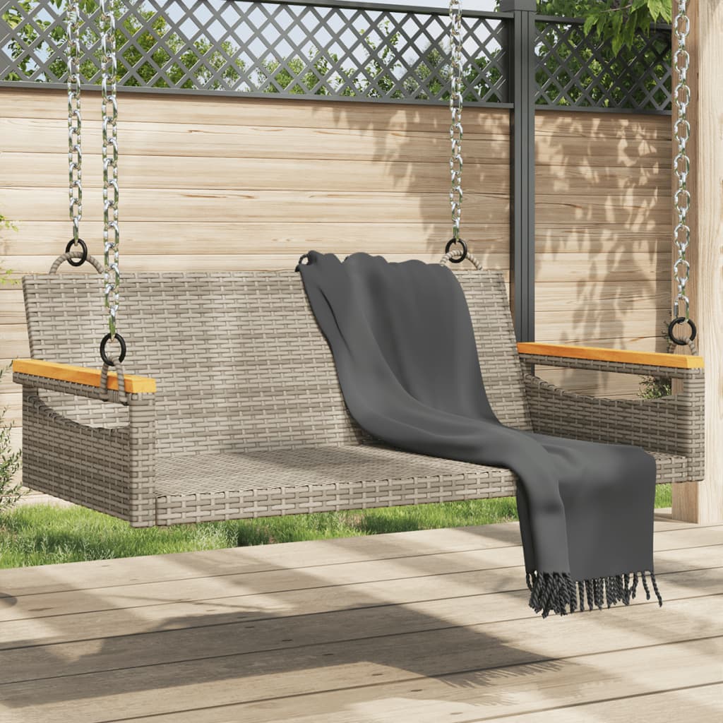 Swing Bench Grey 109x62x40 cm Poly Rattan