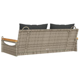 Swing Bench with Cushions Grey 109x62x40 cm Poly Rattan