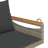 Swing Bench with Cushions Grey 109x62x40 cm Poly Rattan