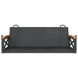 Swing Bench Black 109x62x40 cm Poly Rattan