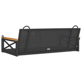 Swing Bench Black 109x62x40 cm Poly Rattan - Rear View