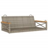 Swing Bench Grey 109x62x40 cm Poly Rattan