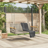Swing Bench Grey 109x62x40 cm Poly Rattan - Side View