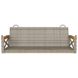 Swing Bench Grey 109x62x40 cm Poly Rattan
