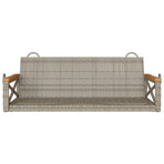 Swing Bench Grey 109x62x40 cm Poly Rattan