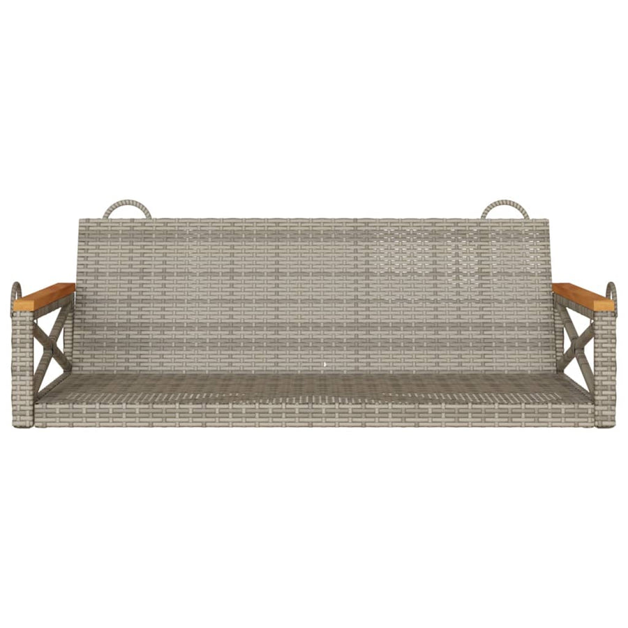 Swing Bench Grey 109x62x40 cm Poly Rattan