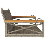 Swing Bench Grey 109x62x40 cm Poly Rattan