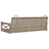 Swing Bench Grey 109x62x40 cm Poly Rattan - Rear View
