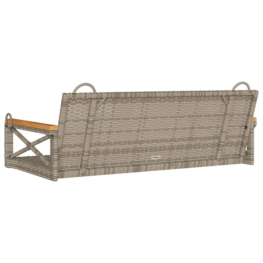 Swing Bench Grey 109x62x40 cm Poly Rattan