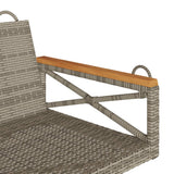 Swing Bench Grey 109x62x40 cm Poly Rattan - Close-Up Angle