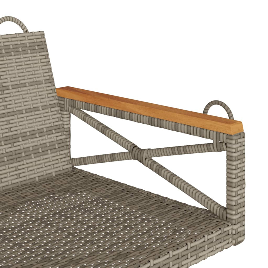 Swing Bench Grey 109x62x40 cm Poly Rattan