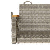 Swing Bench Grey 109x62x40 cm Poly Rattan