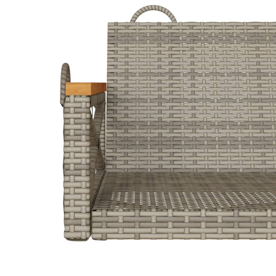 Swing Bench Grey 109x62x40 cm Poly Rattan